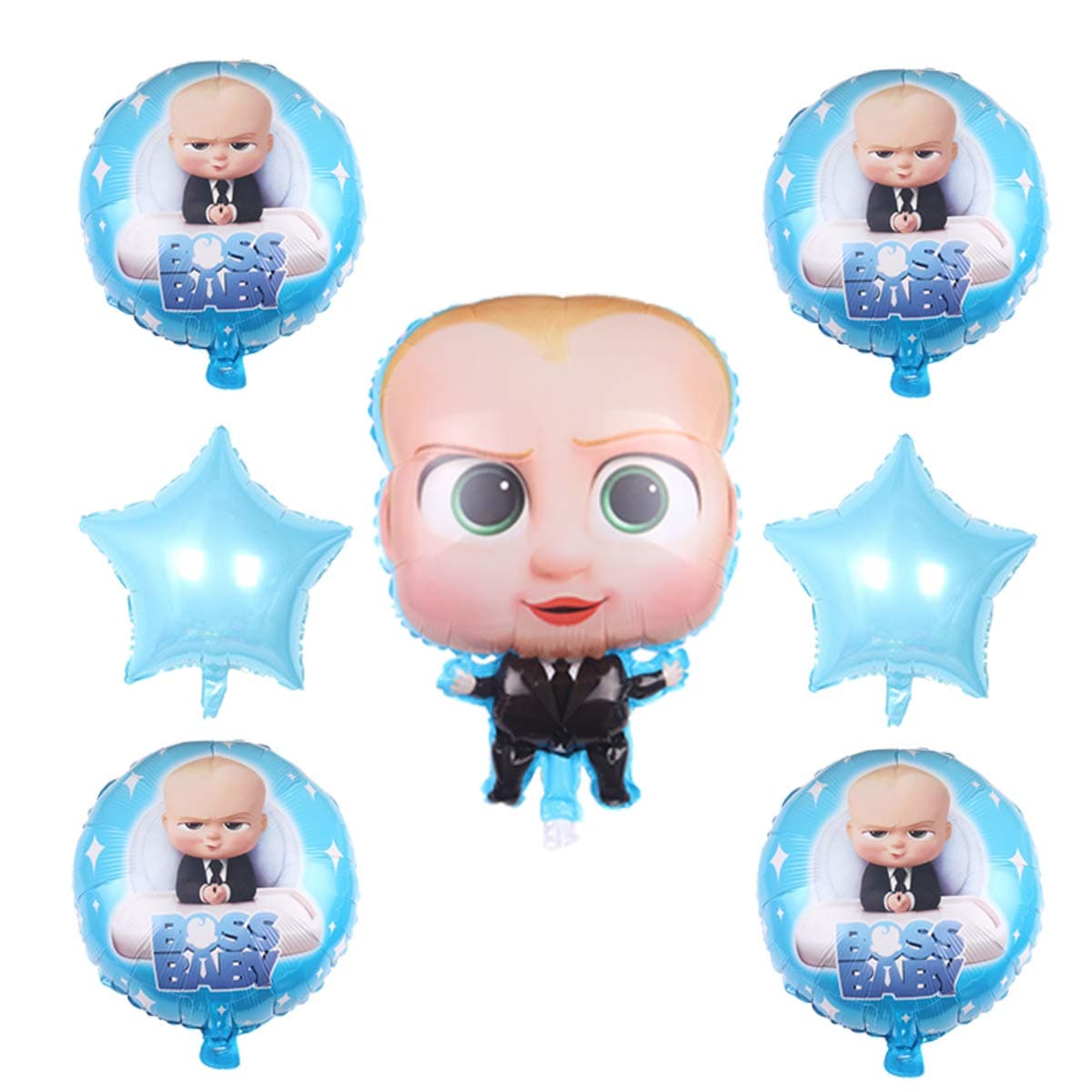 7 Pcs Baby boss Balloons Party Supplies,18 Inch Large Foil Balloons for Baby boss Theme Birthday Party Decorations
