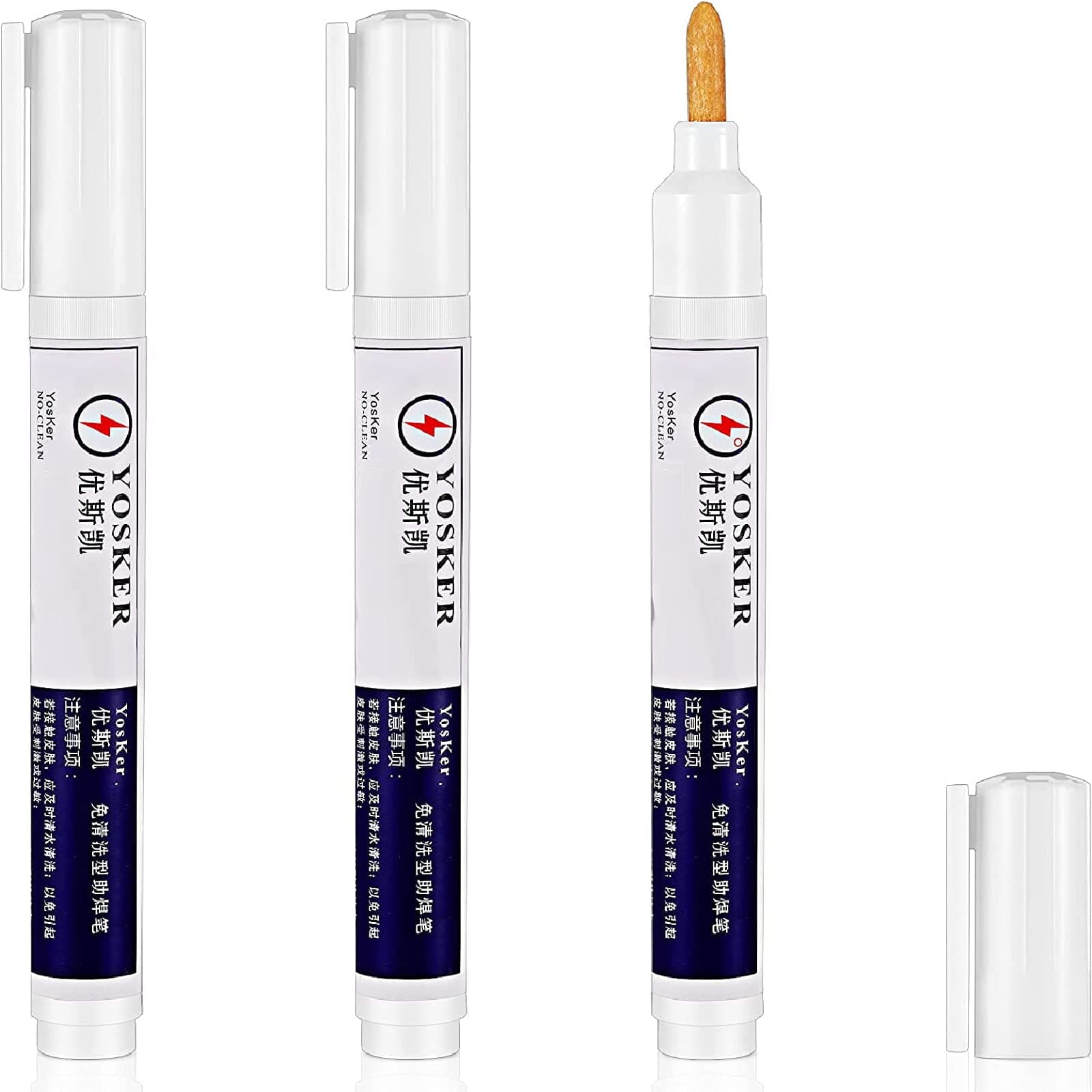 3 Pieces No Clean Soldering Pen Rosin Solder Pen for Electronics Tabbing Wiring Liquid Solder, Welding Maintenance of PCB Board