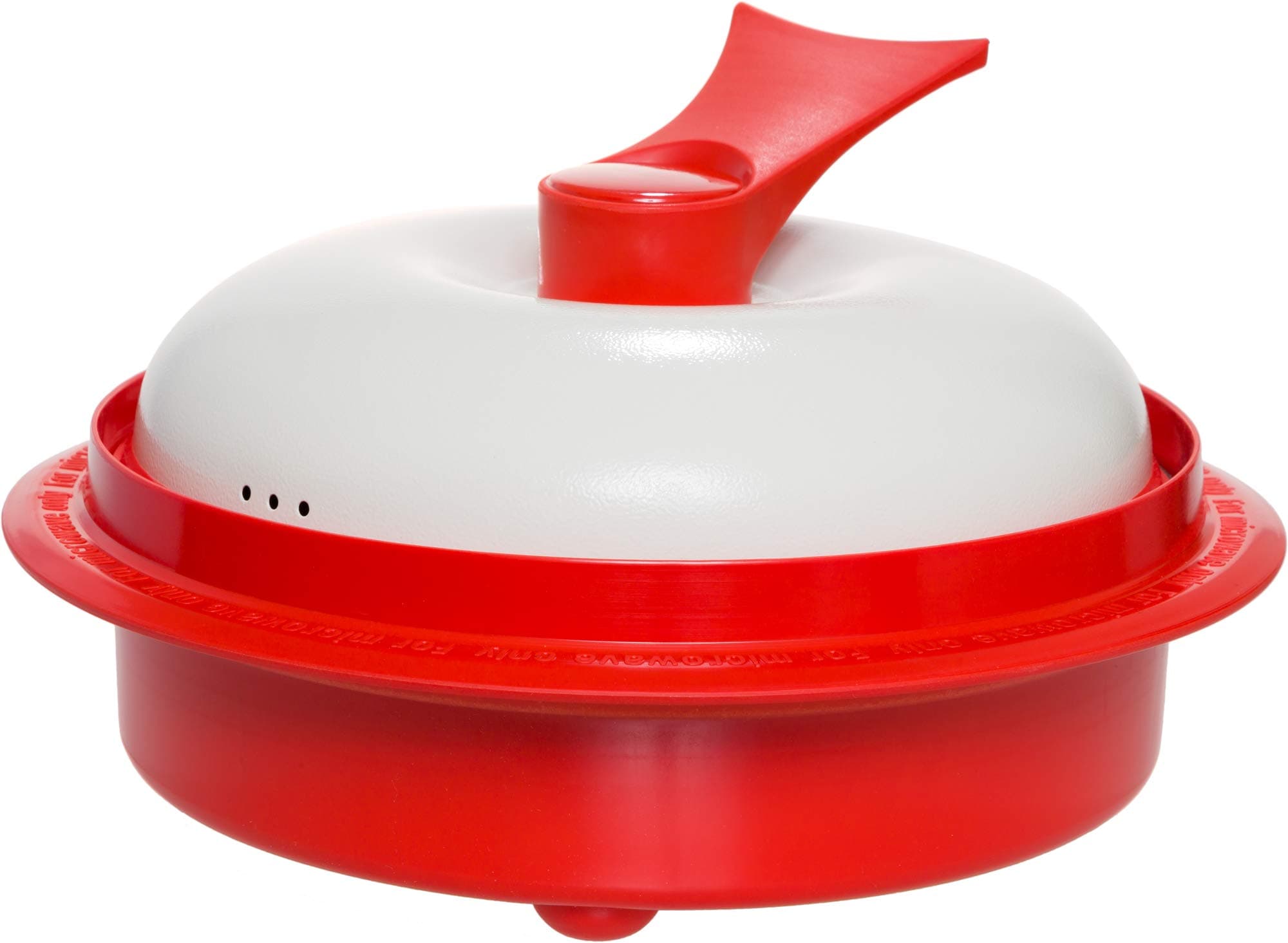 Deluxe Nonstick Microwave 5-in-1 Grill Pot/Pan Cookware Set"As Seen On TV" (Grill, Bake, Roast, Saute, Steam, Poach, & One Pot Meals) (Red)