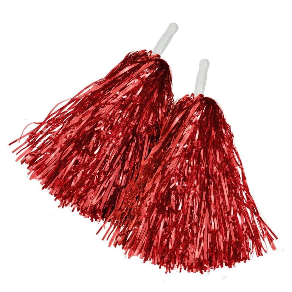 WP WANNA PARTY Cheerleader Pom Poms Red/Cheerleading Squad Spirited Fun Poms Pompoms Cheer Costume Accessory for Party Dance Sports,Kid