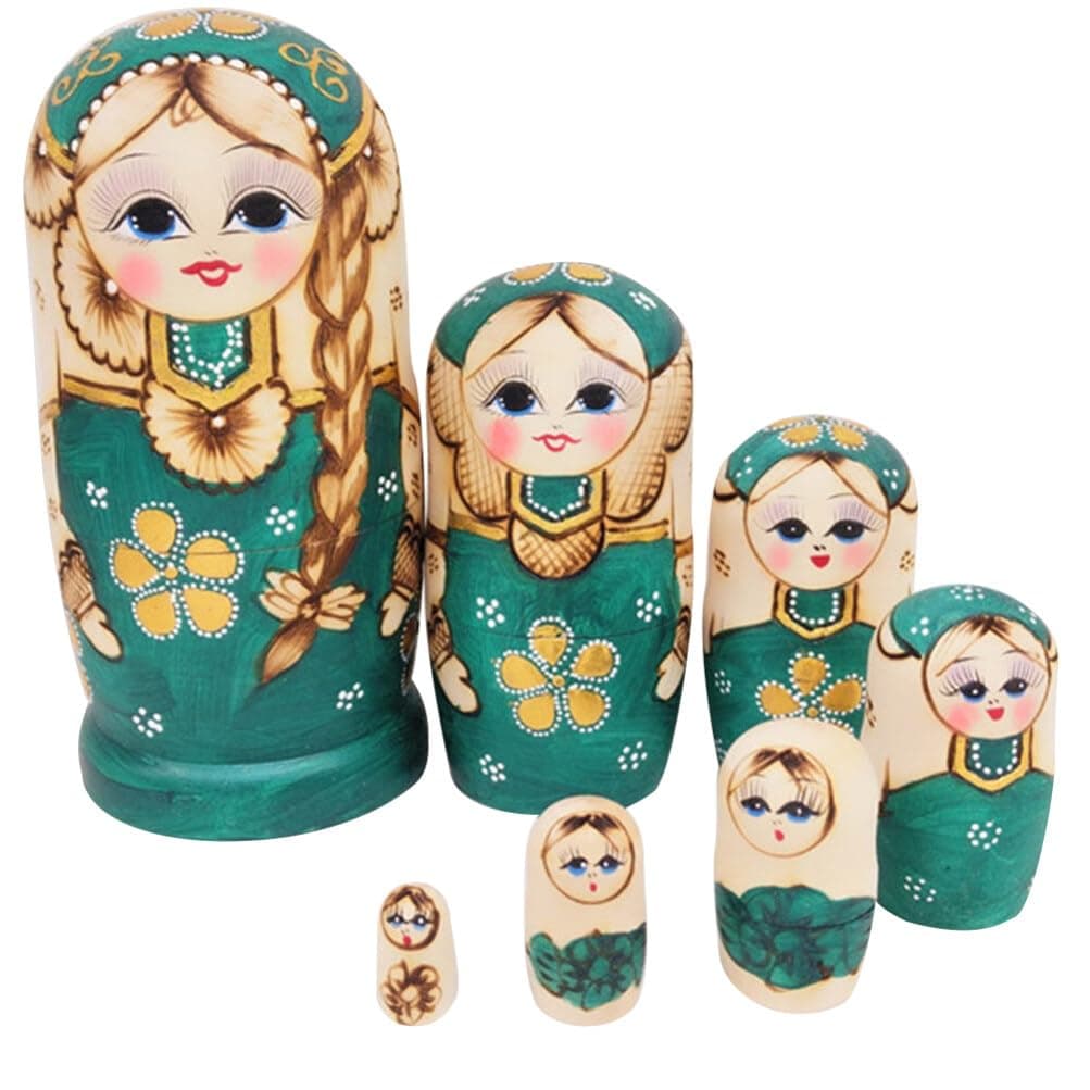 Wooden Russian Nesting Dolls Matryoshka Dolls Stacking Doll Toys for 7pcs