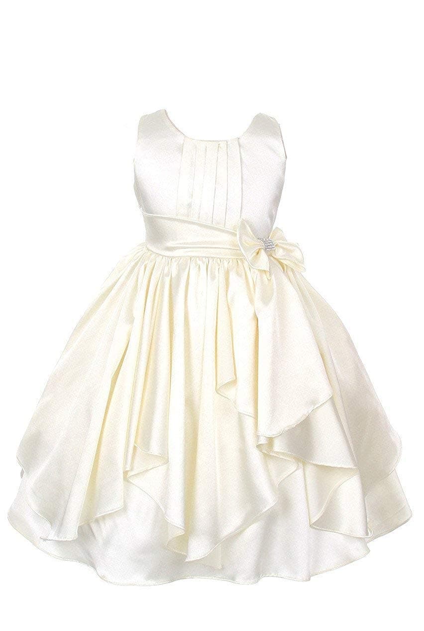 Fairy Dolls Girls Knee Length Satin Birthday Dress