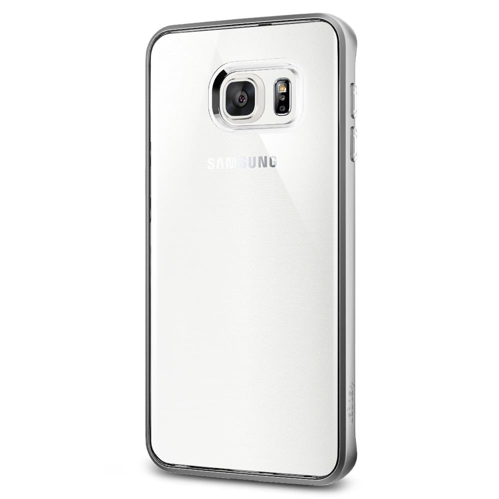 Spigen Neo Hybrid Crystal Galaxy S6 Edge Plus Case with Flexible Inner Casing and Reinforced Hard Bumper Frame for Galaxy S6 Edge Plus 2015 - Satin Silver