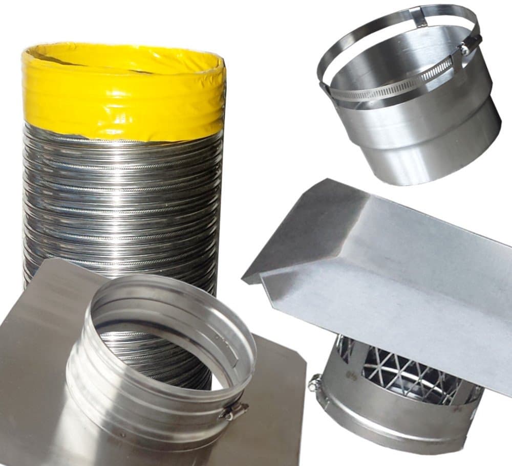 Rockford Chimney Supply 316 Smooth Wall Chimney Liner Insert Kit, 6 Inch x 15 Feet