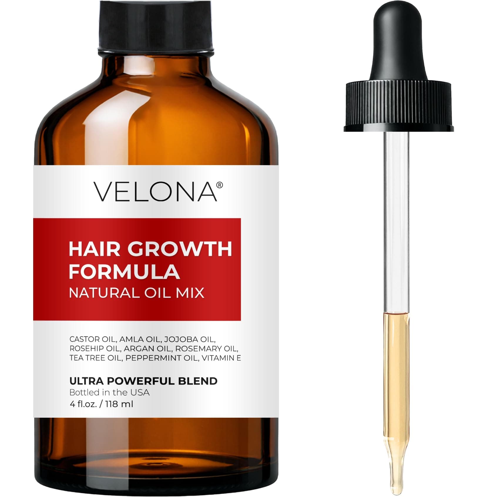 velona Hair Growth Formula 140ml Beaver Amla Jojoba Argan Rosemary Mint Tea Tree Oil Vitamin E Natural Blend with Organic Carrier and A