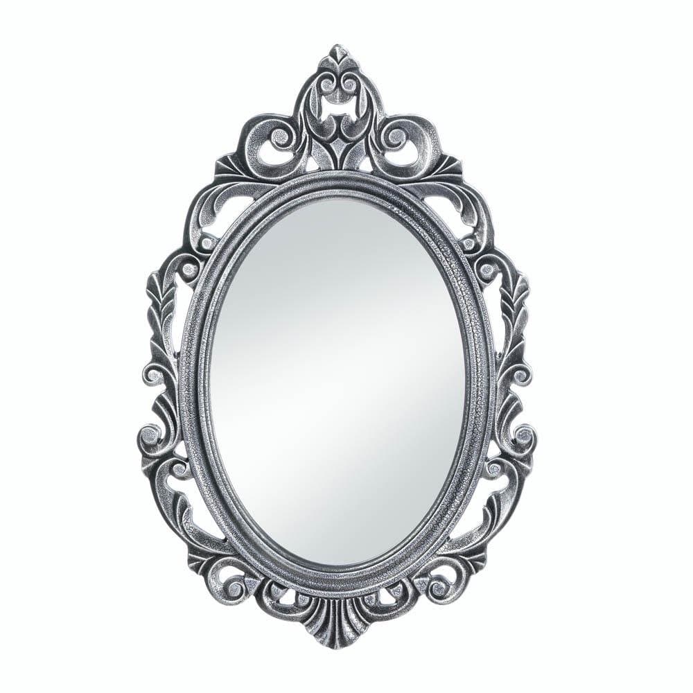 Accent Plus Antique Silver Wall Mirror, Decorative Elegant Silver Royal Crown Wall Mirrors