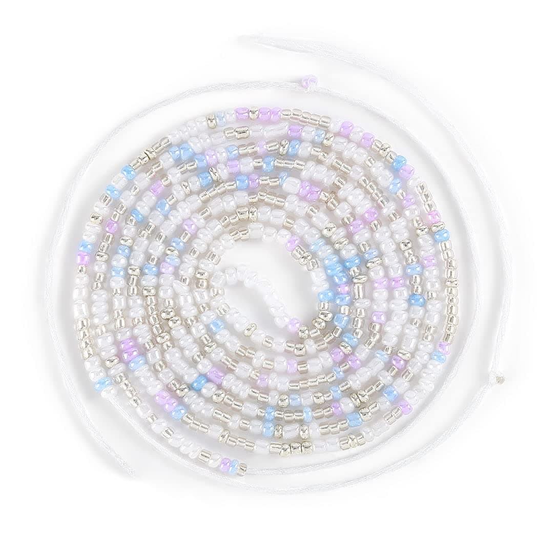 ELABEST50inch Plus Size African Waist Beads Belly Chain Non-Stretching Tie-on Bead Jewelry Accessories for Women and Girls (5) (#82), 120 cm, Non-Precious Metal, no gemstone