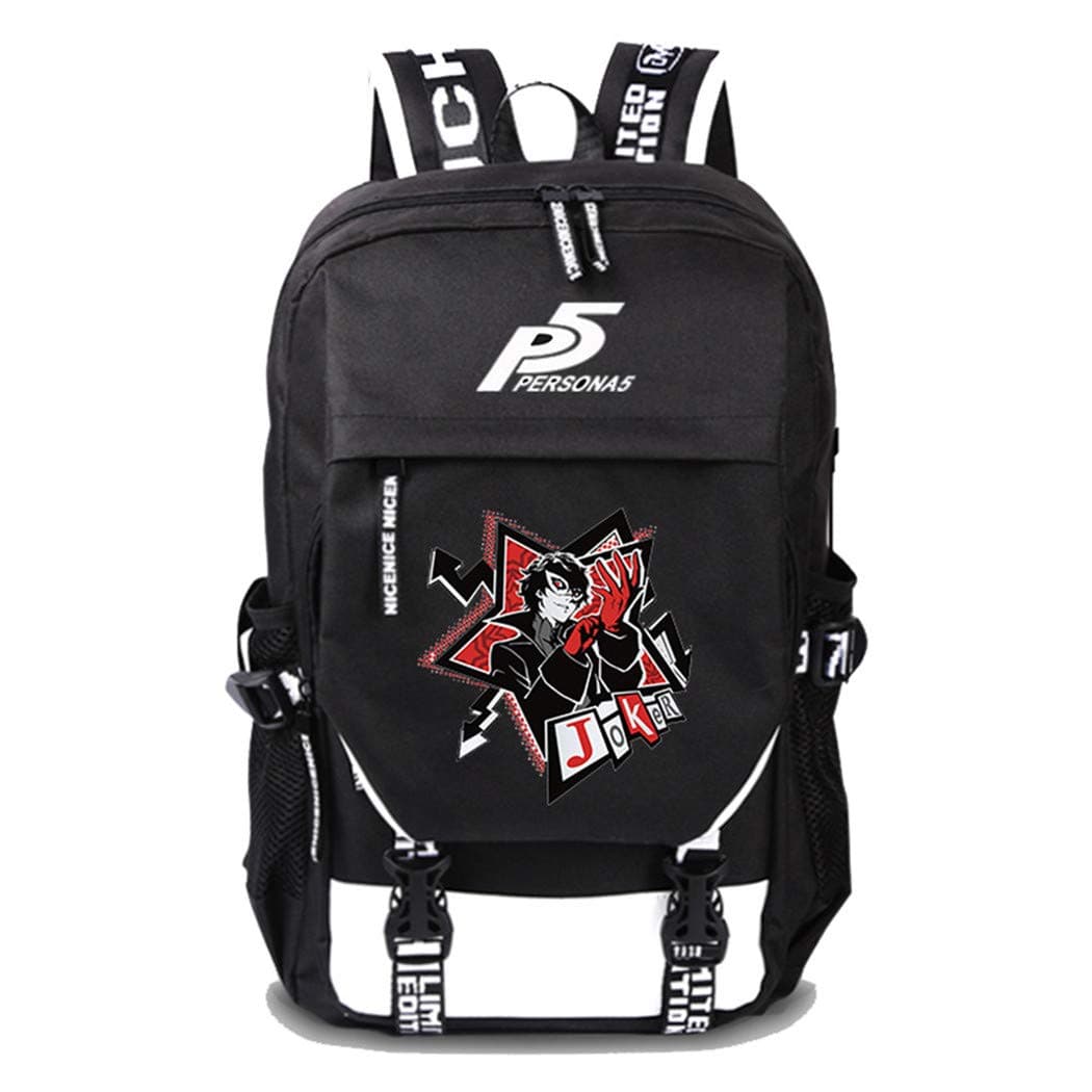 WANHONGYUEPersona 5 Game Backpack Laptop Rucksack Schoolbag for Children with USB Charging Port