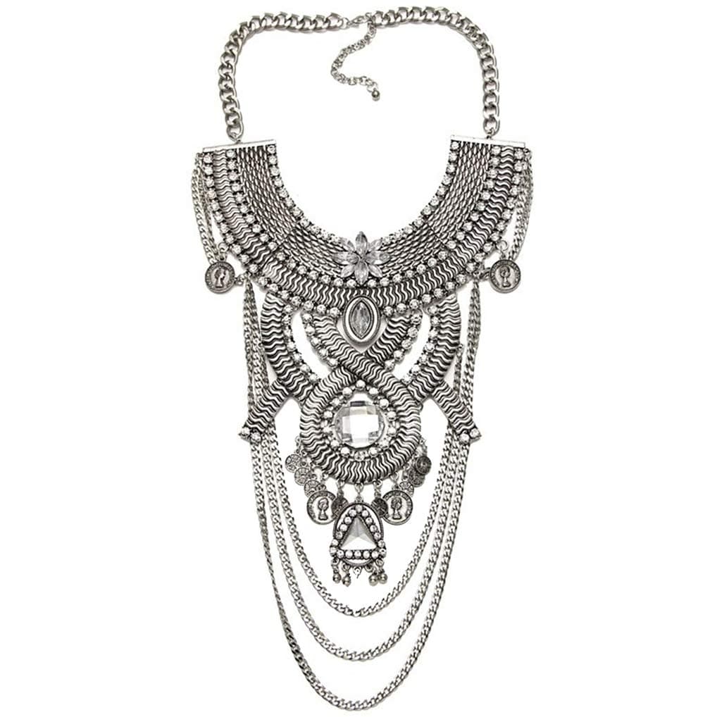 Statement Necklace for Women Jewelry Birthday Gifts, Big Chunky Link Chain Ethnic Tribal Boho Choker Necklaces