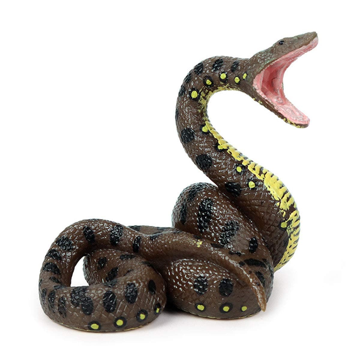 Realistic Open Mouth Snake Model Scary Big Python Model for Halloween Party Scary Garden Props