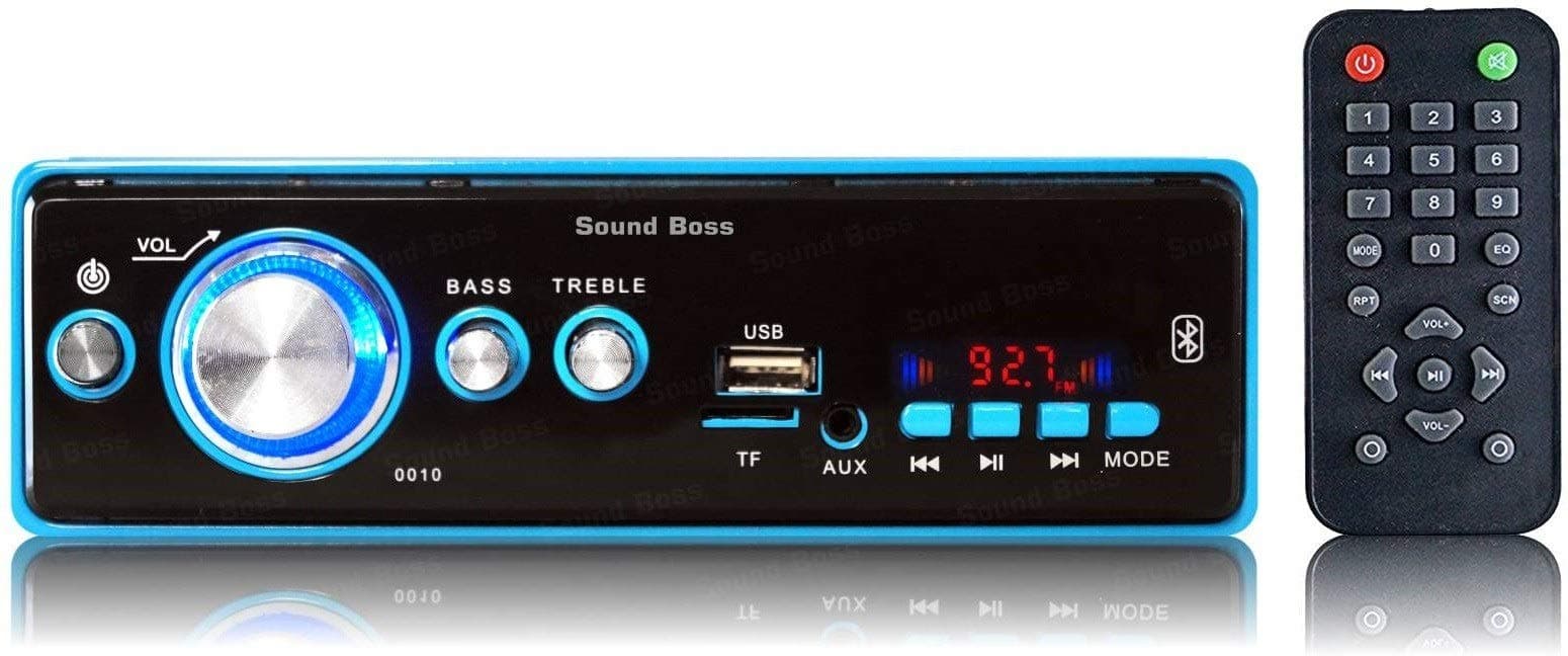 Sound Boss Car FM/USB/SD/AUX/Bluetooth MP3 Player (Blue)