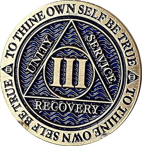 3 Year AA Medallion Reflex Antique and Blue Color Bronze Chip III