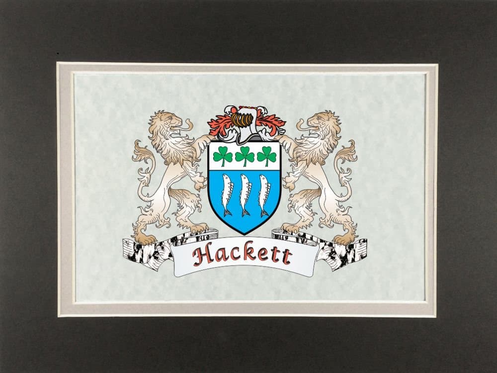 Hackett Irish Coat of Arms Print - Frameable 9" x 12"