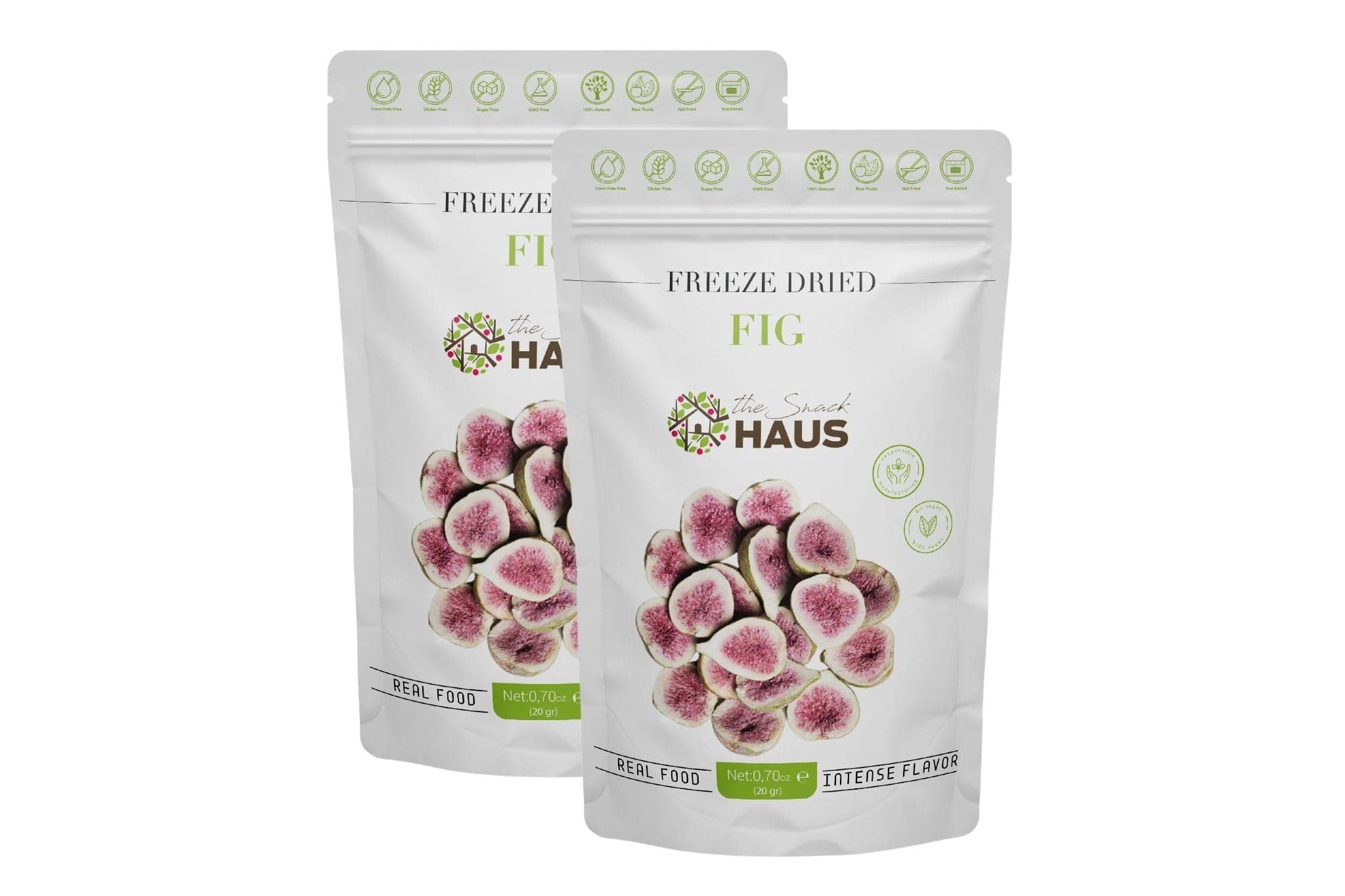 The Snack Haus Freeze-Dried Figs (2 Pack) | All-Natural, No Preservatives | Nutrient-Rich, High Fiber Snack | Perfect for Yogurt, Granola, or On-The-Go! (0.70 Oz/Pack)
