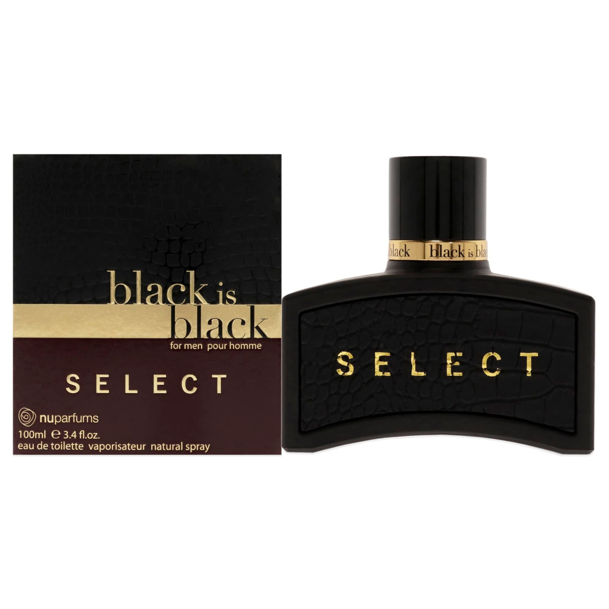 Nu Parfums Black is Black Select Pour Homme Eau De Toilette Spray, 3.4 Ounce