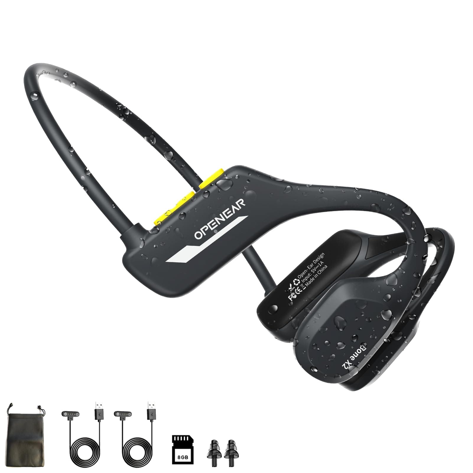 Open Ear Bluetooth Headphones - Wireless Sweatproof Headphones with Mic for Running, Cycling, Gym Workouts