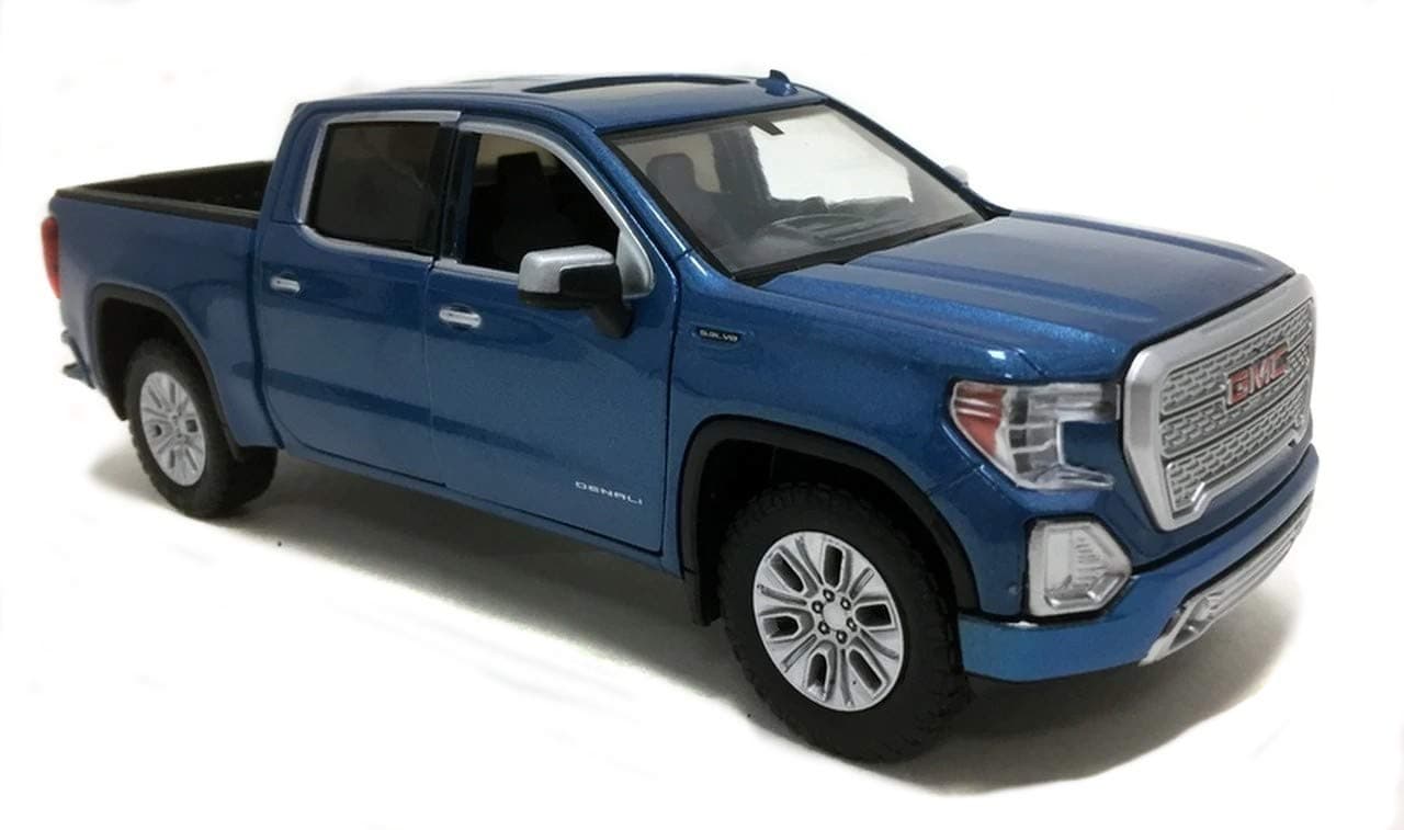 2019 GMC Sierra 1500 Denali Crew Cab Pickup Truck Metallic Blue 1/24-1/27 Diecast Model Car 79362, Toys for Kids and Adults