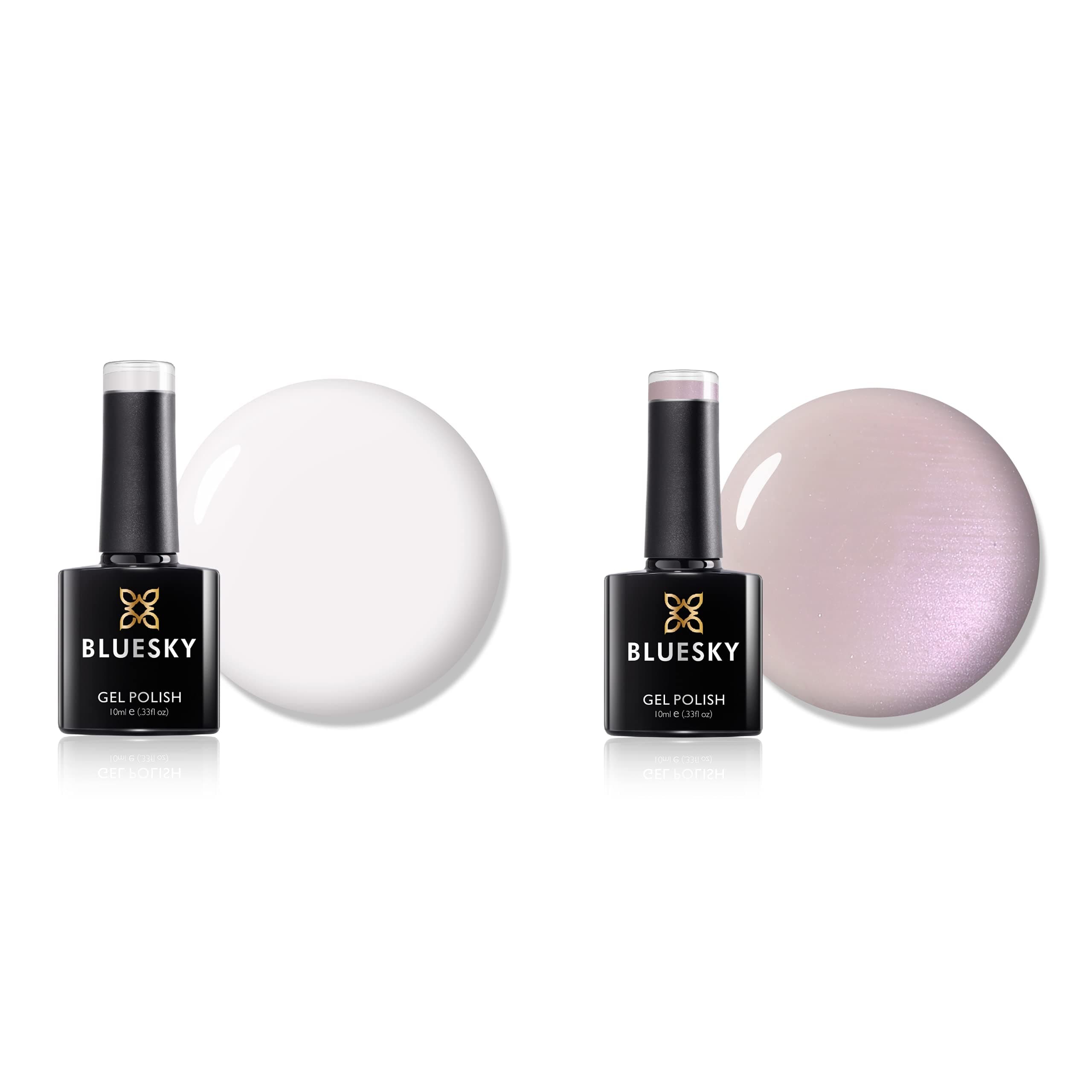 Gift Packs Shellac French Manicure - Cream Puff & Negligee -UV Gel By Bluesky 10ml