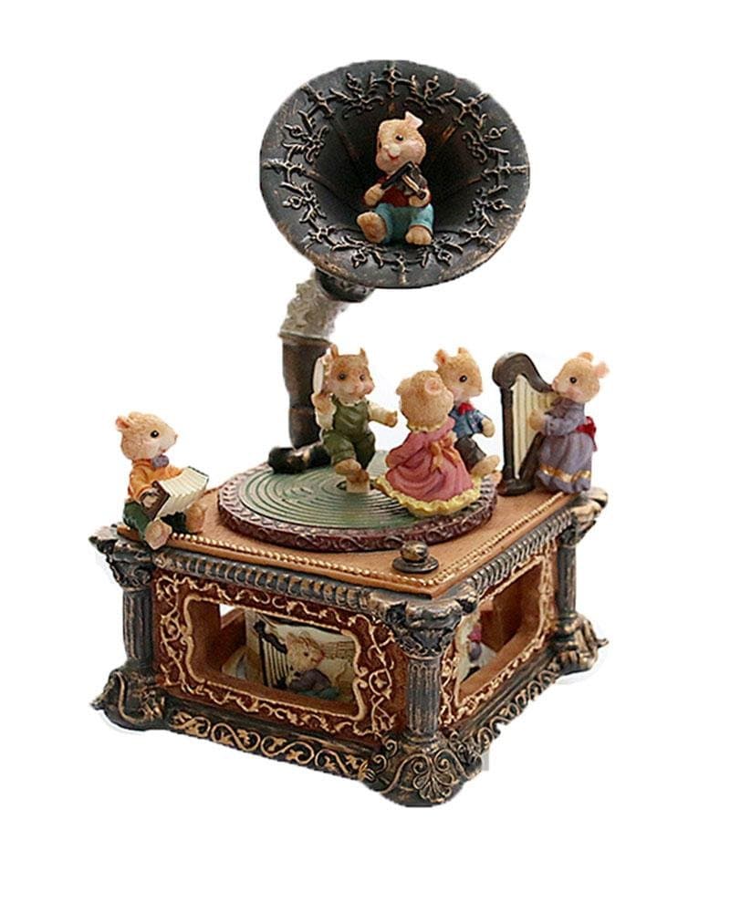 COMFOTAM Comfot Classical Retro Speakers Gramophone Music Box Christmas Music Box Home Furnishing Decoration, [song: canon]