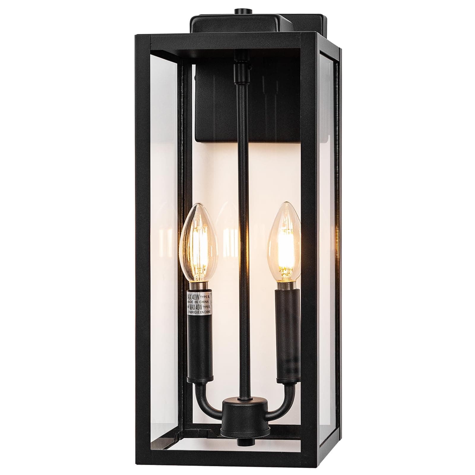 Roravilila - 16 inch outdoor sconce light large two outdoor candles outdoor light fixture exterior front porch light IP65 waterproof wall mounted outdoor light fixture E12