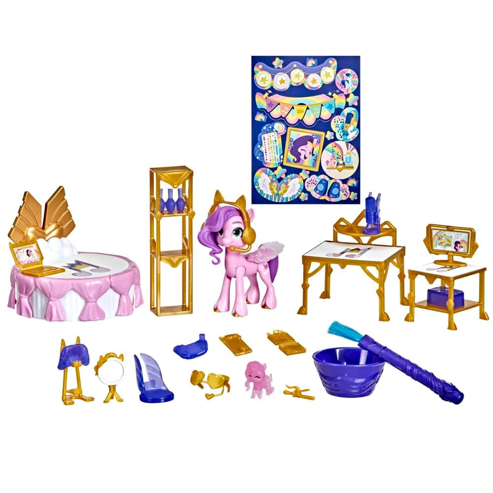 A New Generation Royal Room Reveal Princess Pipp Petals - 3-Inch Pink Pony, Water-Reveal Accessories, Toy for Kids Ages 5 and Up