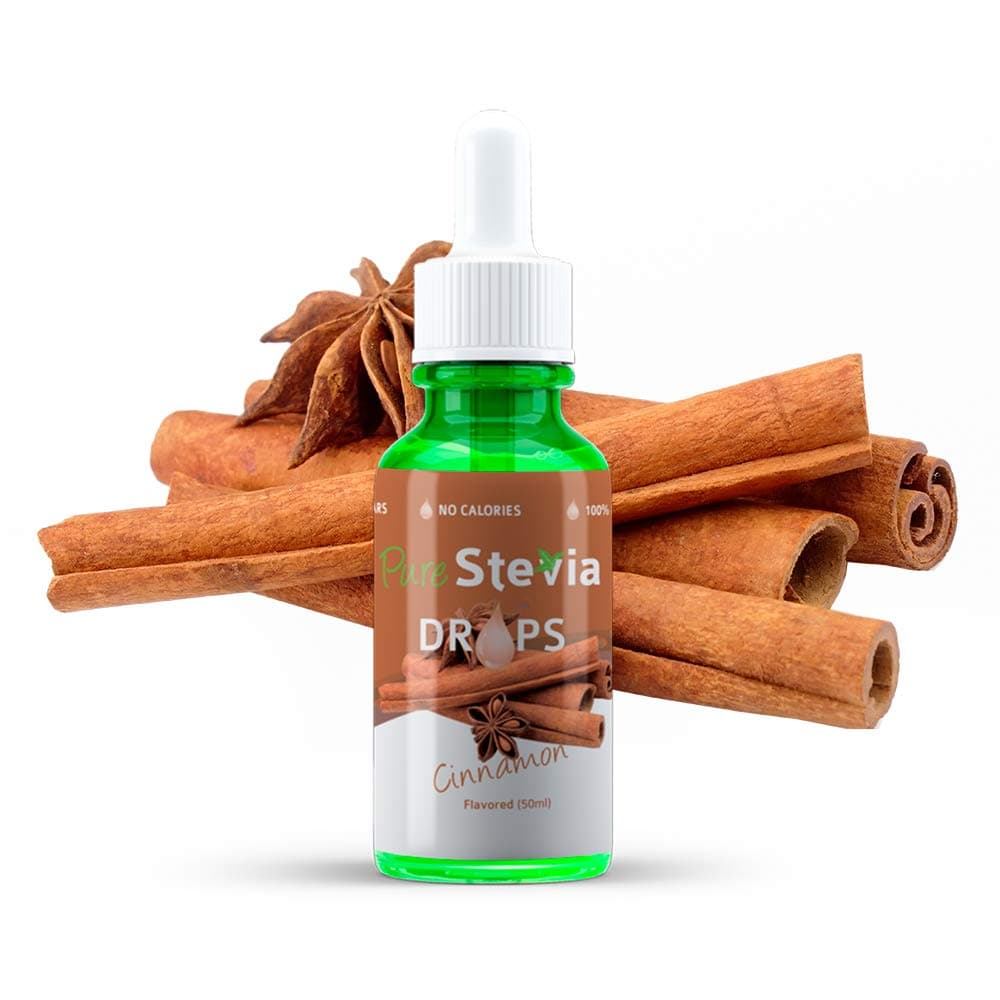 Stevia Drops Cinnamon 50ml - Liquid Sweetener - Natural Ingredients (Cinnamon) - PureStevia