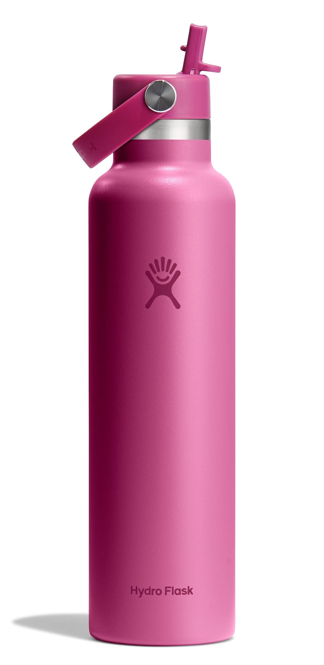 Water Bottle - Insulated Stainless Steel - Straw Lid, Non Spill, Leakproof 24 Oz Reef Pink