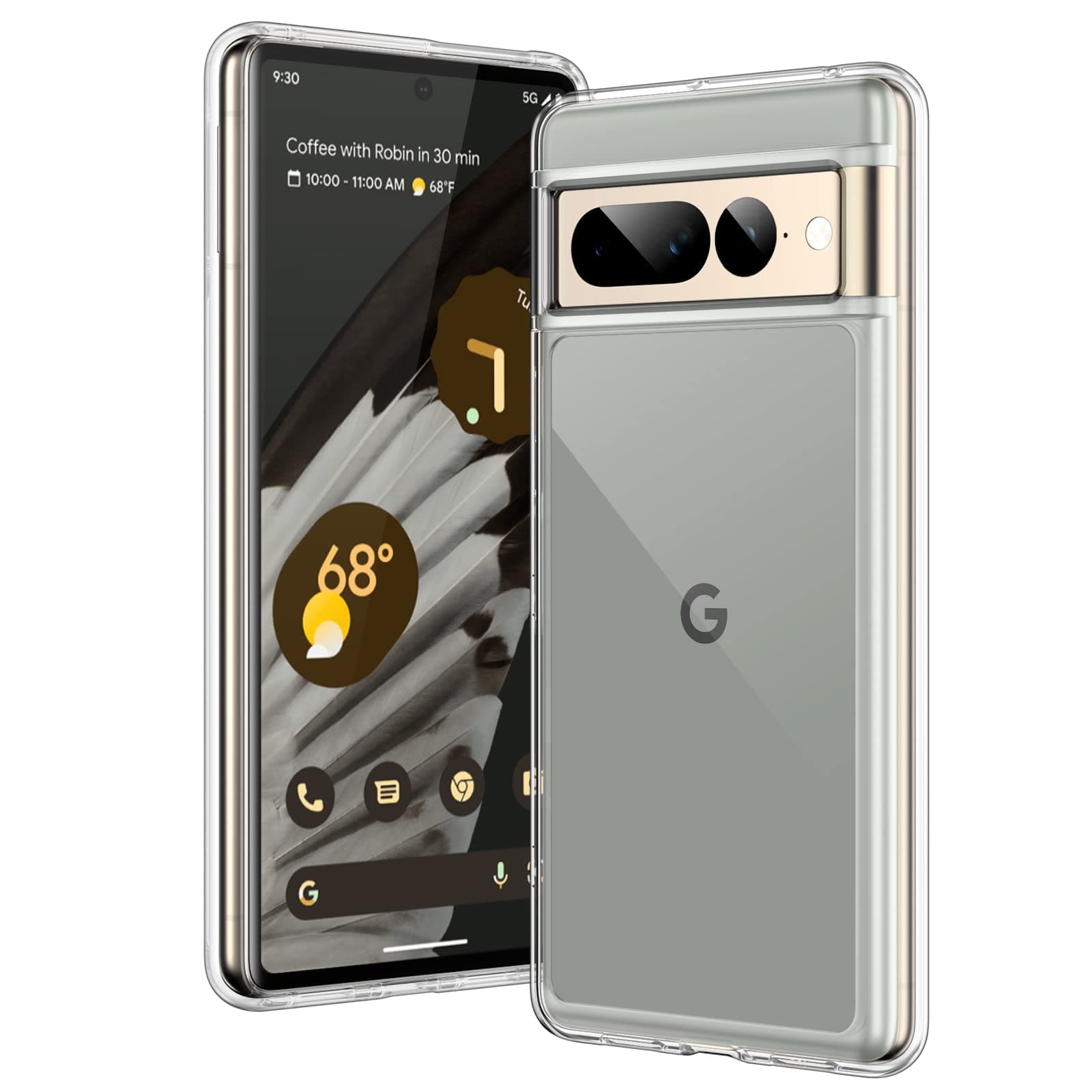 Case for Google Pixel 7 Pro, Shockproof Phone Bumper Cover, Anti-Scratch Clear Back (HD Clear)
