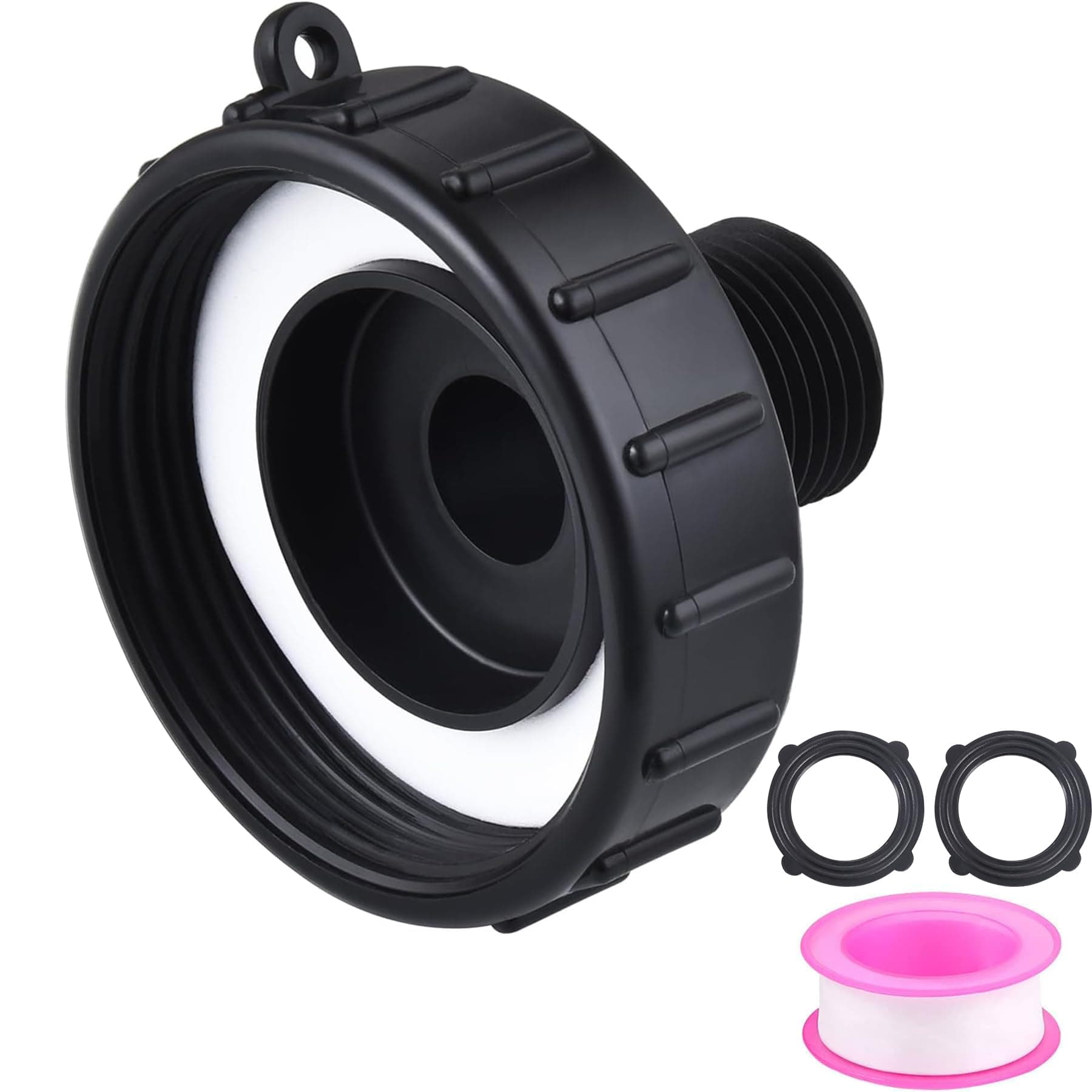 TianTianUp 275 330 IBC Tote Tank Food Grade Drain Adapter, 2.44" (62mm) Fine Thread x Garden Hose, Water Hose Male Adapter for Garden Hose