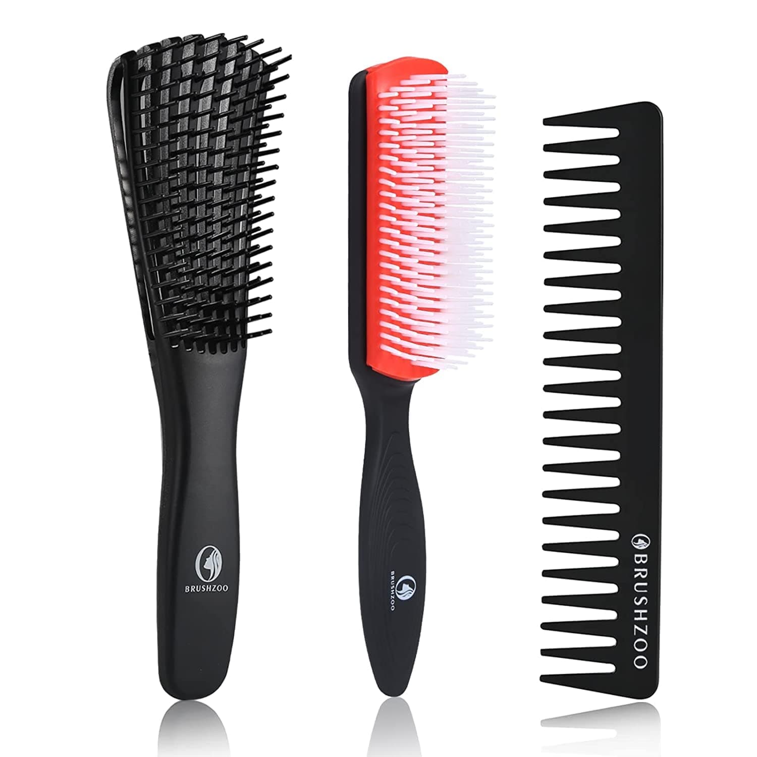 BRUSHZOO Detangling Brush, Hair Brush for Curly Hair, Hair Brushes for Women Men or Kids Curly Hair, Detangler Brush for Natural 3/4abc Hair