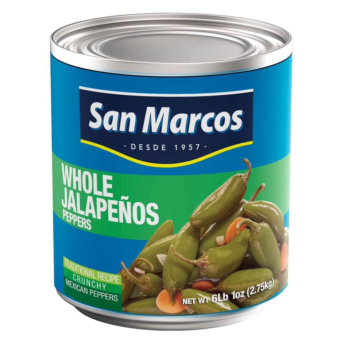 Whole Jalapenos, 6 Lb, 97 oz, Carefully handpicked Whole Jalapeños Peppers
