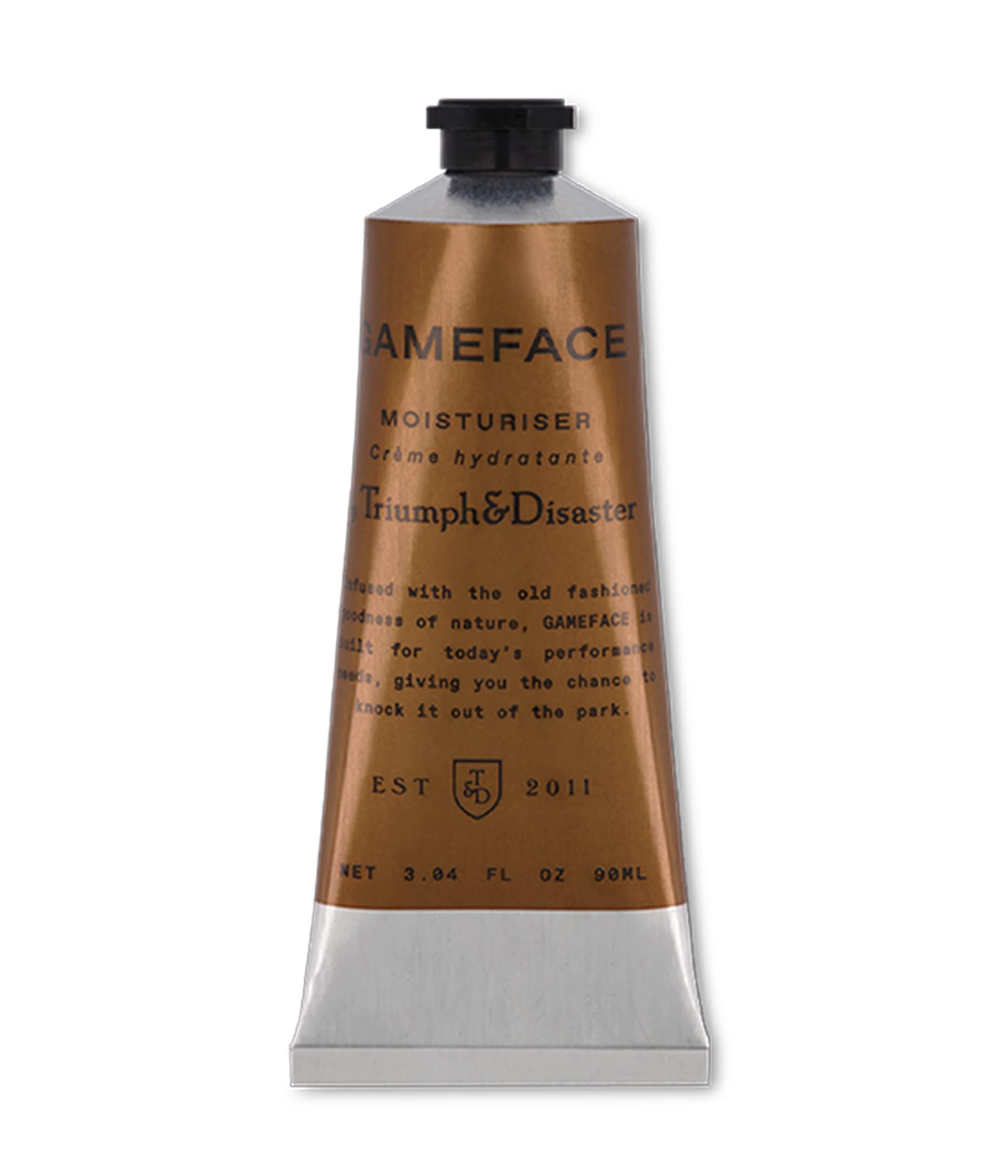 Triumph & Disaster Gameface Moisturiser Tube 3.04 Fl Oz With Jojoba Extract Horopito Oil Vitamin E And Natural Antioxidants To Moisturise Invigorate And Rehydrate Dry Dull & Tired Skin