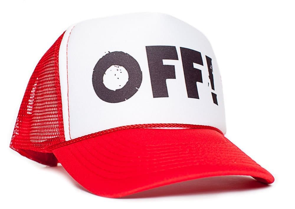 Off! Unisex-Adult Curved Bill One-Size Truckers Hat (Red/White)
