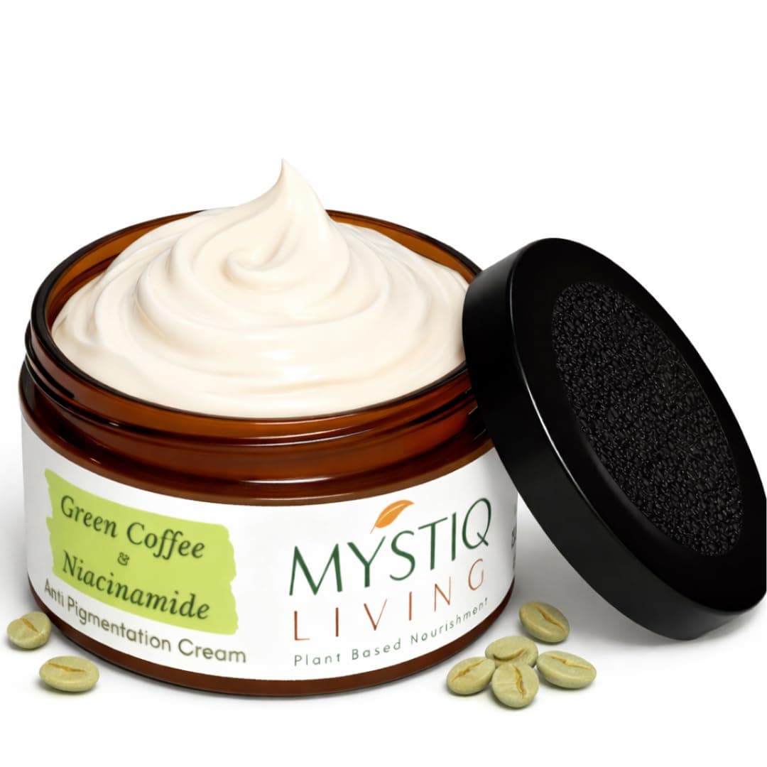 Mystiq Living Pigmentation Removal Cream | Green Coffee Blemish Clear Cream for Dark Spots on Face - 51GM | For Anti Pigmentation With Vitamin C & Niacinamide