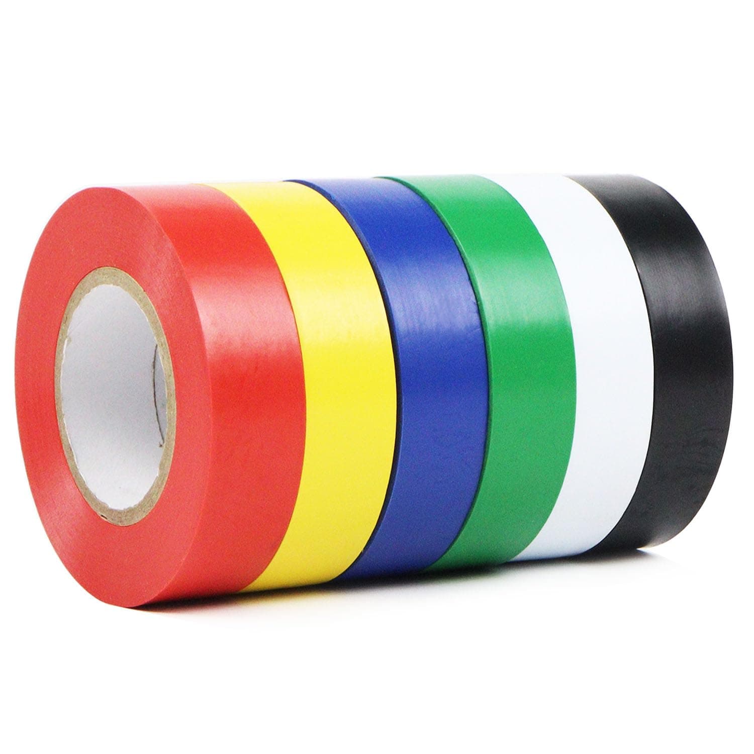 QILIMA Electrical Tape 19 mm x 20 m Vinyl PVC Insulation Electrical Tape, Waterproof Electric Tape for Insulating, Repairing and Protecting Electrical Wires, 6 Rolls