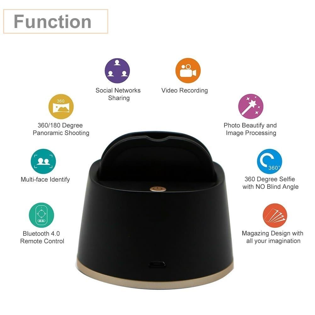 Skytoy Smart Selfie Robot + Tripod + Bluetooth Selfie Sticker for Mobile IOS and Android Auto Tracking Face 360 Degree Rotate (Pink)