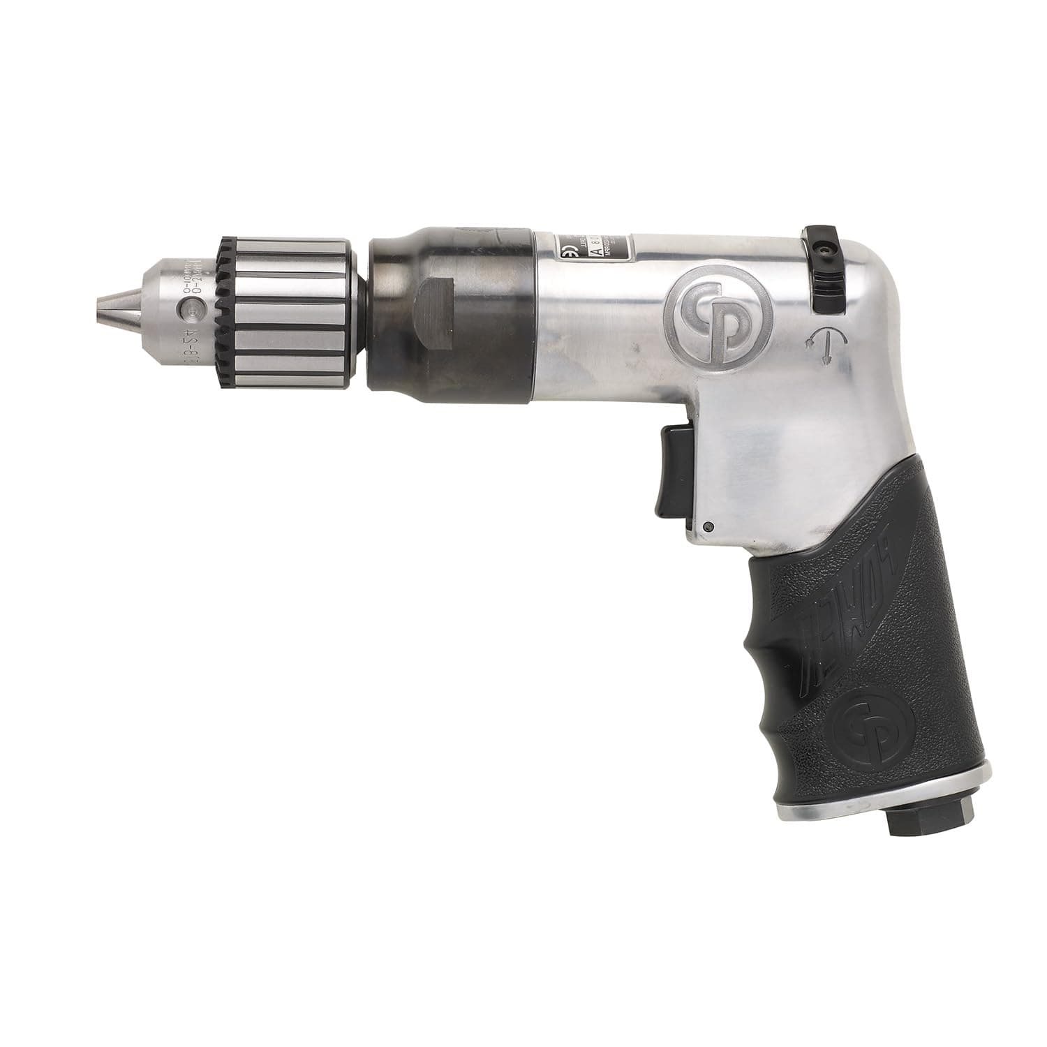 Chicago Pneumatic CP789R-42 - Air Power Drill, 3/8 Inch (10mm), Reversible, Keyed Chuck, Aluminum Housing, Pistol Handle, 0.43 HP / 320 W, Stall Torque 1.8 ft. lbf / 2.5 NM, 4200 RPM, Home Improvement