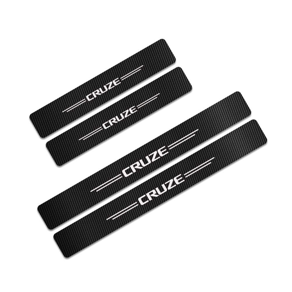 4pcs/Set Carbon Fiber Door Sill Protector Plate Scuff Protection Car Styling Car Accessories For Chevrolet Cruze