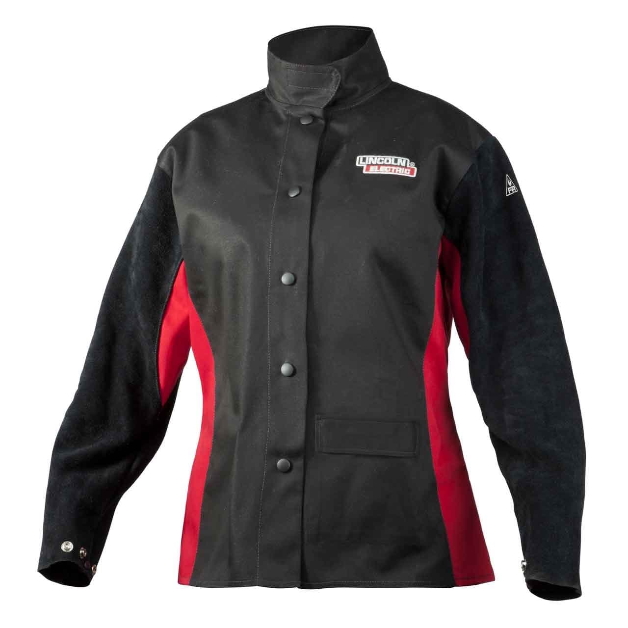 Lincoln Electric womens leather Jessi Combs Women s Shadow Welding Jacket, Black/Red, Small US