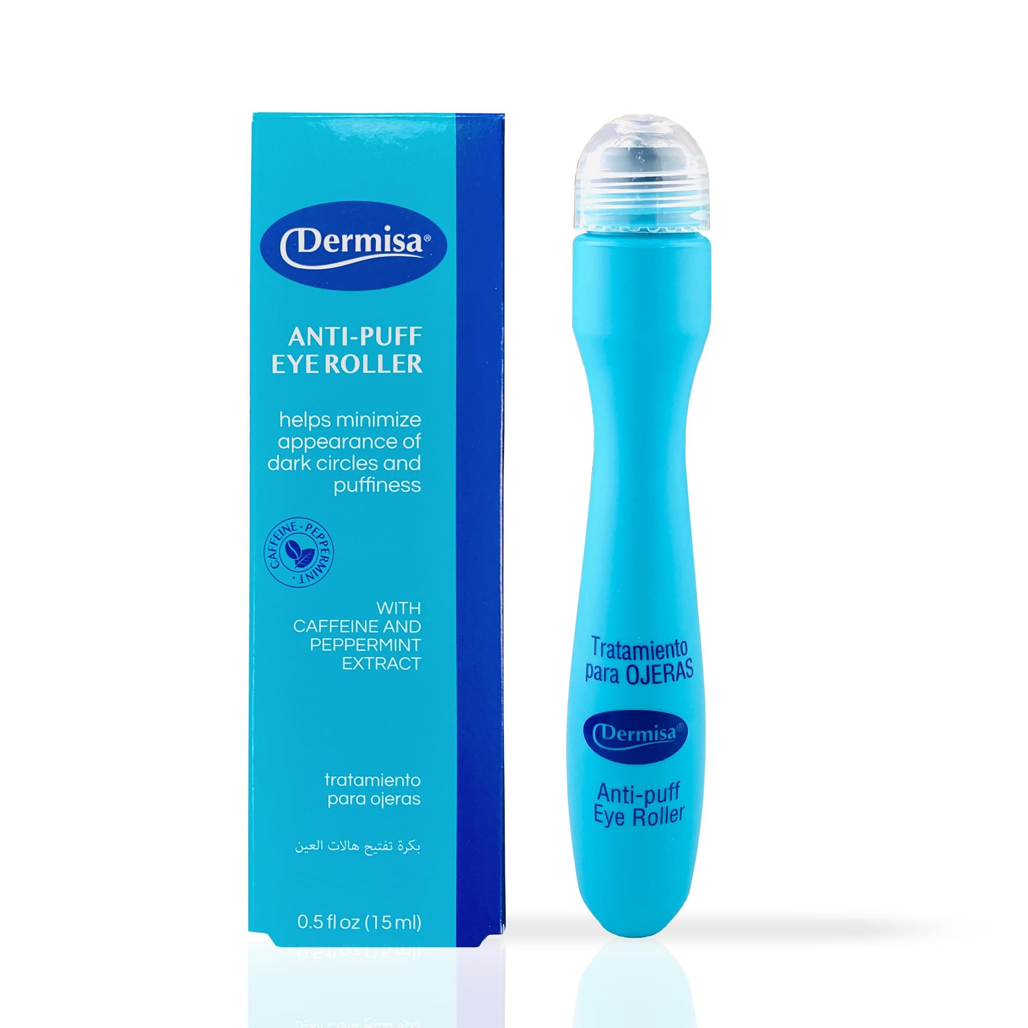 Dermisa Anti-Puff Eye Roller | For Dark Circles and Puffy Eyes | Caffeine & Vitamin A, E, & C | Pack of 1