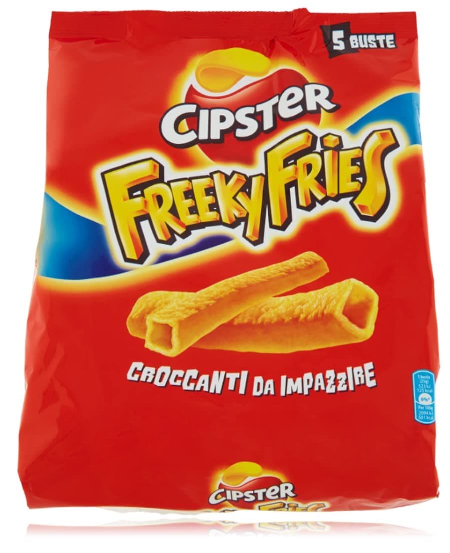 CAIYA Cipster Freeky Fries, Chips di Patate, Forma Unica e Croccanti da Impazzire, 125g (multipack 5 bustine da 25g)