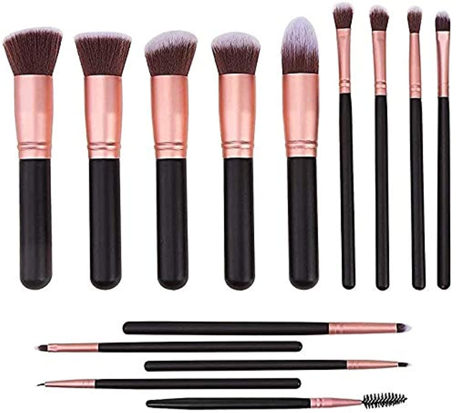 Moon girl 14 Piece Brush Professional Set Cover all your makeup needs, makeup brush set,Rose Gold Makeup Brushes,makeup brushes set with elegant Black Bag,makeup accessories & tools,foundation brush.