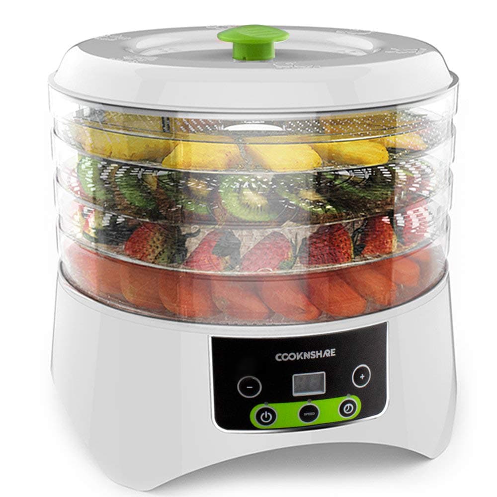 CookNShare Food Dehydrator by Cooks Club Adjustable Timer and Heat Settings Includes 4 Trays
