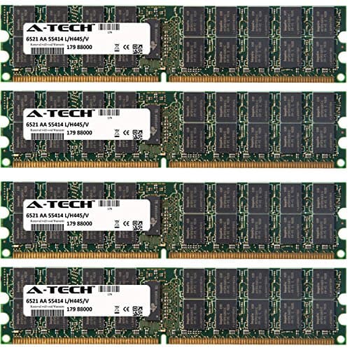 A-Tech 16GB (4x4GB) RAM for Dell PowerEdge Series 2970, 6950, M605, M805, M905, R300, R805, R905, SC1425, SC1435, T300, T605 | DDR2 667MHz ECC RDIMM PC2-5300 2rx4 Registered DIMM Server Memory Kit