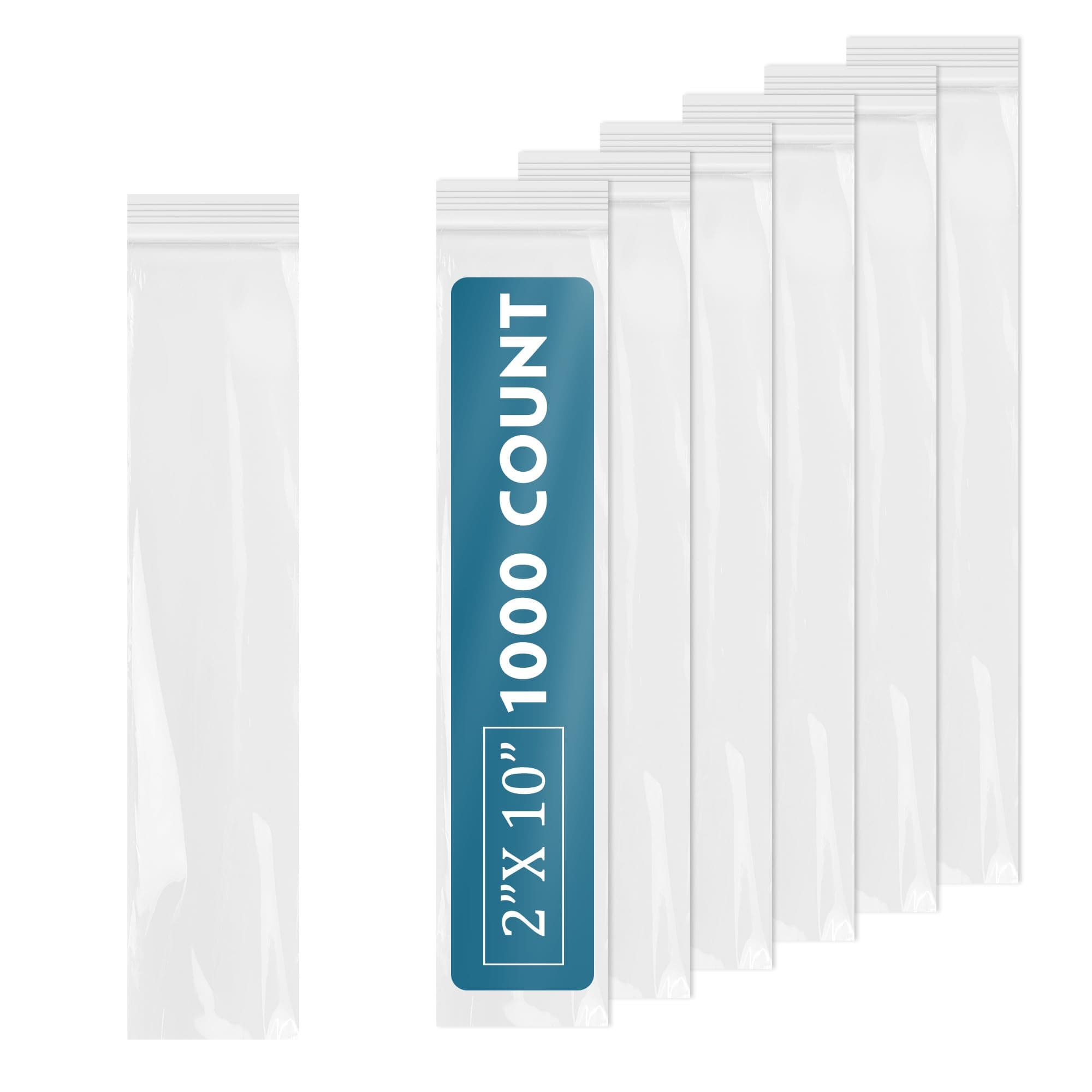 iMailer - 1000 Pcs - 2" x 10" Incense Bags-Resealable Zip Bags for Snack, Necklaces, Jewelry, Packaging & Shipping