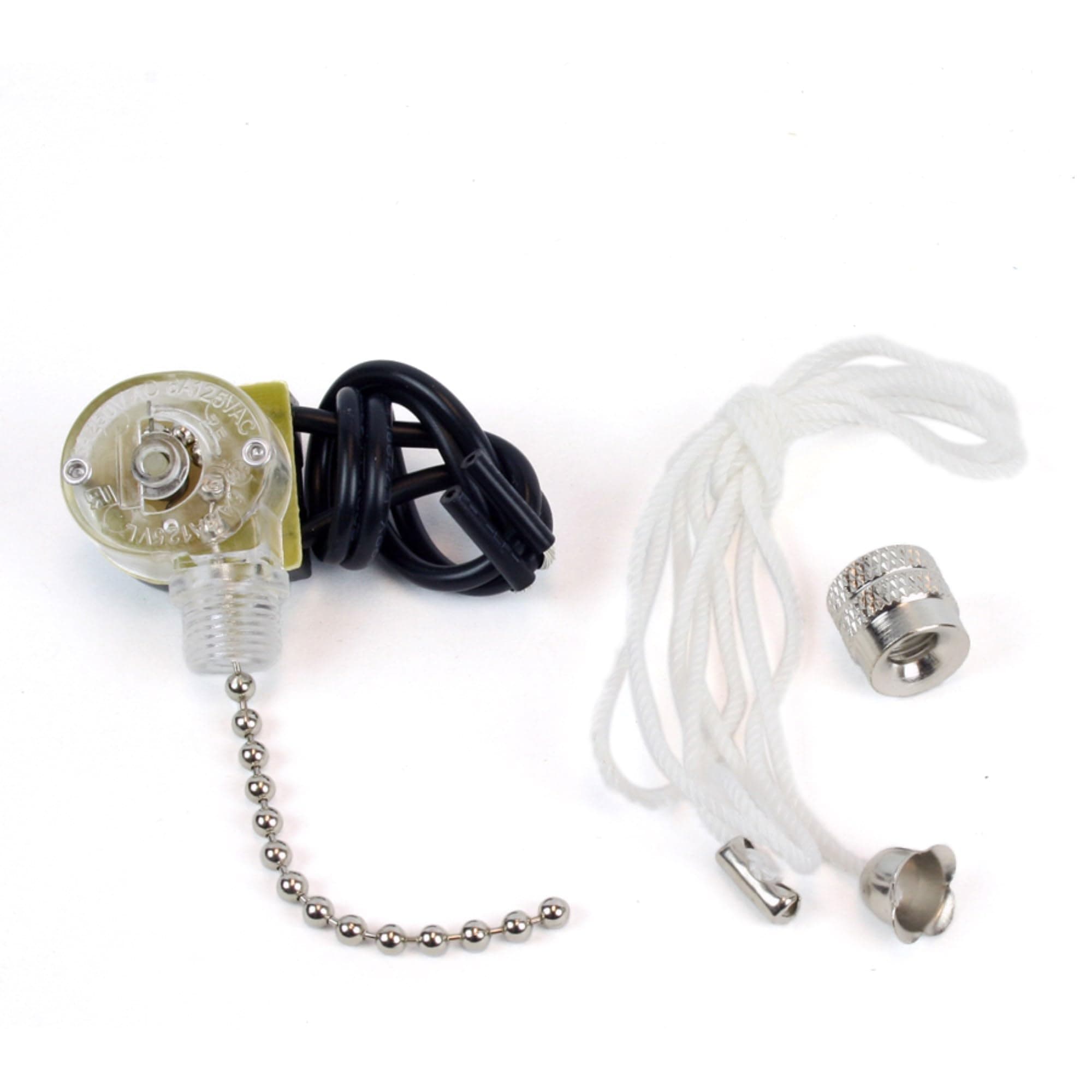 Switch, Pull Chain, Nickel, On/Off: Sleek Finish for Modern Lighting Solutions