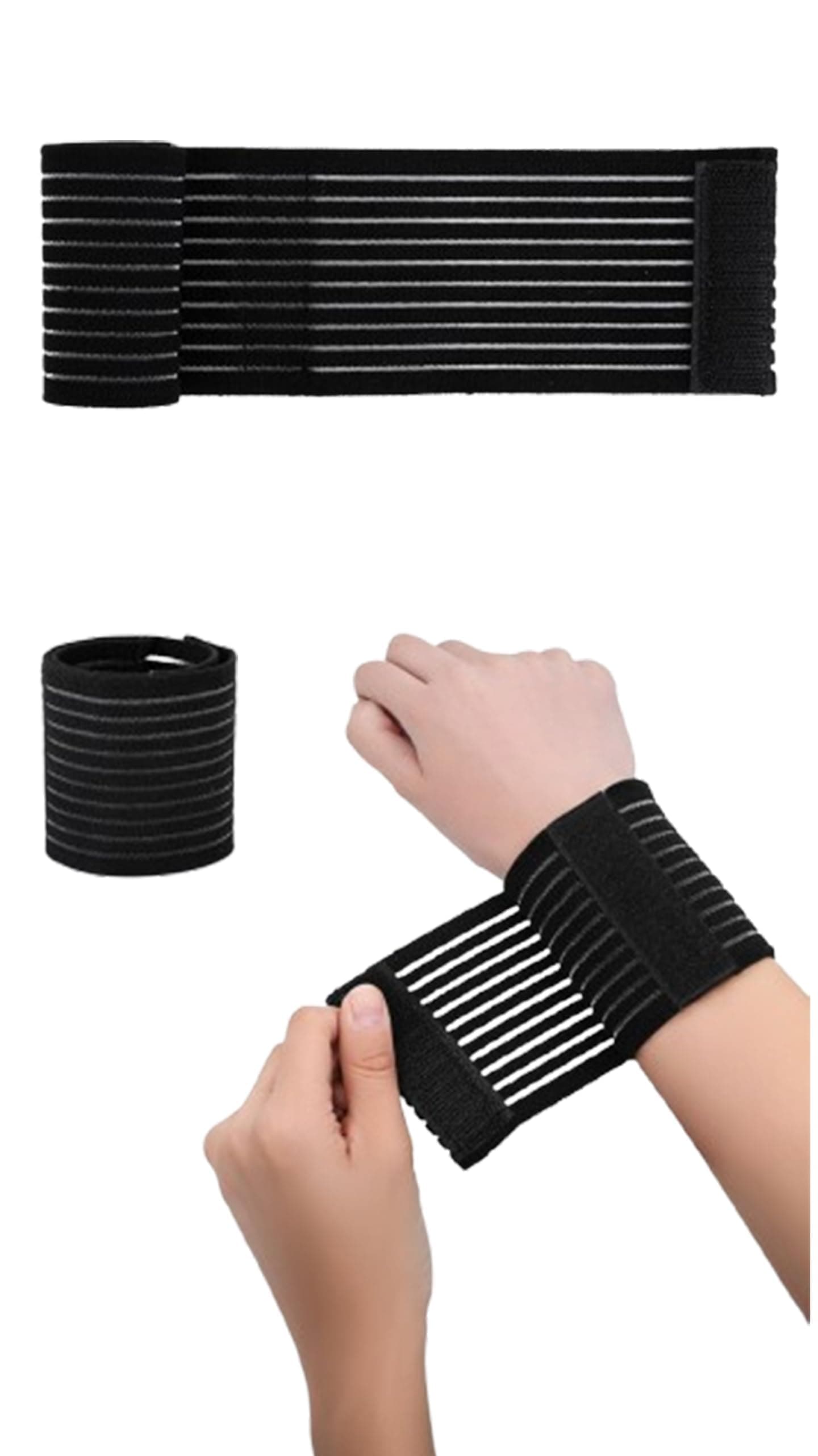 – Sweet seven Adjustable Wrist and Ankle Support Straps - 4 Pack Elastic Bandages for Tennis, Gym, and Sports - Breathable Compression Brace with Velcro - Stay Protected and Comfortable