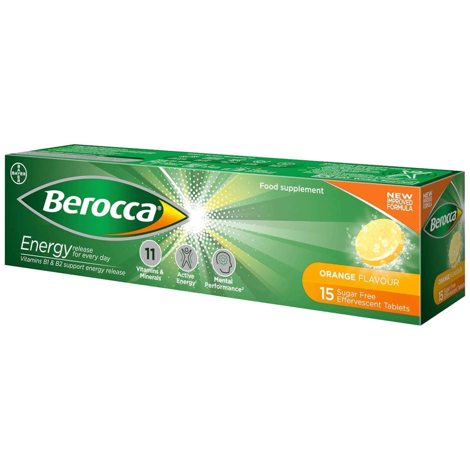 Beroca Orange Flavour 15 Sugar Free Effervescent Tablets