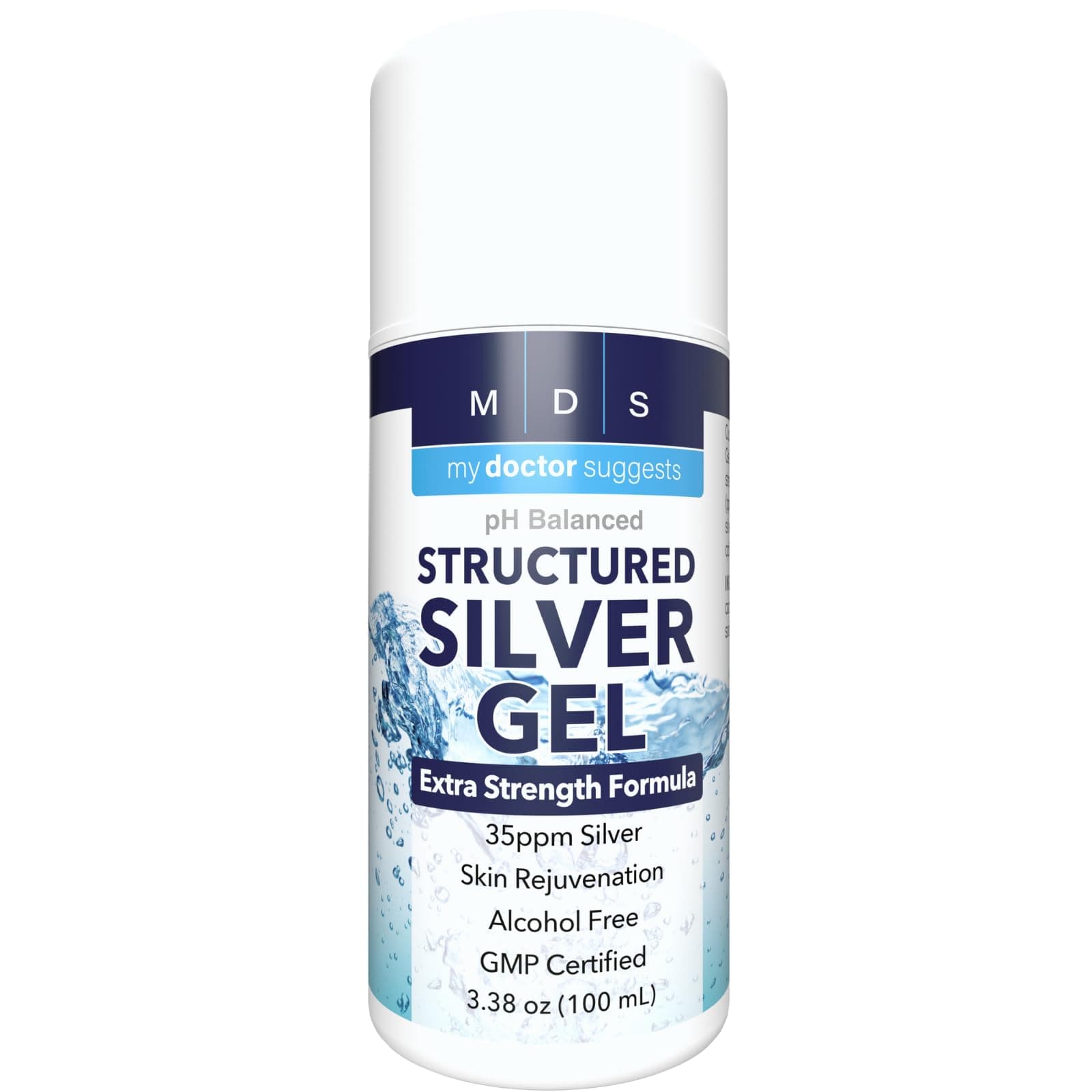 - Structured Colloidal Silver Gel Extra Strength - Topical Cooling - pH Balanced 35ppm Structured Silver Provides Soothing Relief of Burns & Skin Irritations