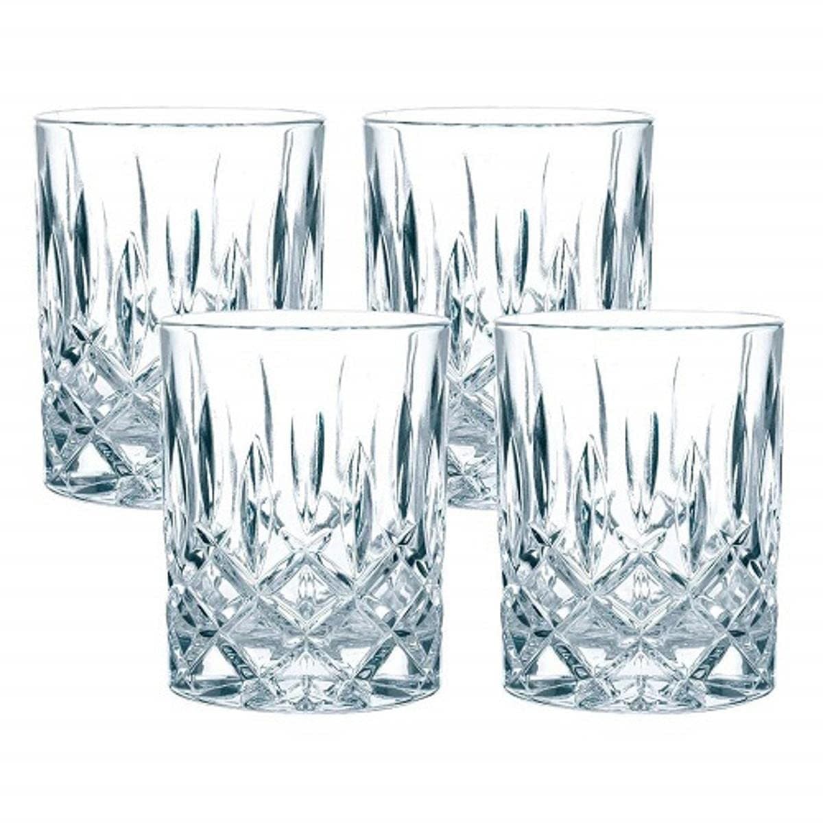 Nachtmann Noblesse Collection Whiskey Glass, Set of 4 Crystal Clear Glasses, 4-Inch Tumbler for Scotch, Cocktail, Liquor, or Bourbon, 10-Ounce, dishwasher safe